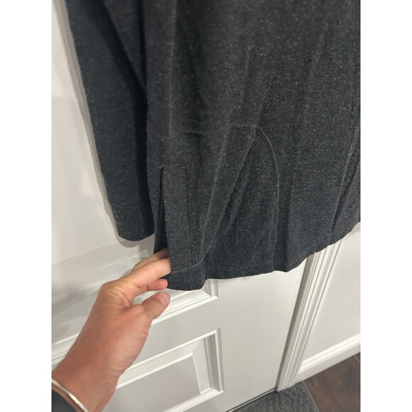 Zenergy by Chico's Cowl Neck Long Sleeve Pullover Top Charcoal Sz 1 Cozy Knit - Picture 4 of 11